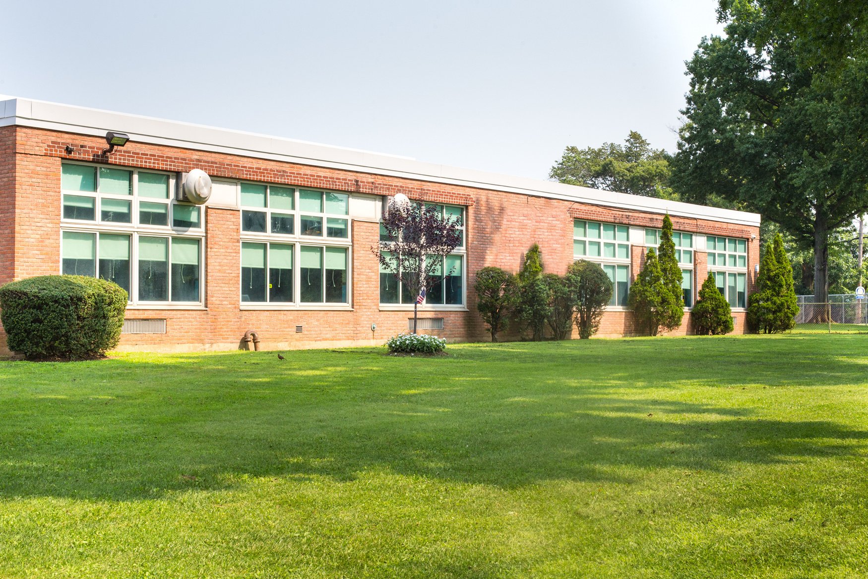 typical American school building exterior